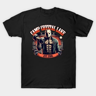 Crystal Lake Camp Gym: Slash and Sweat T-Shirt - Killer Workout Edition T-Shirt